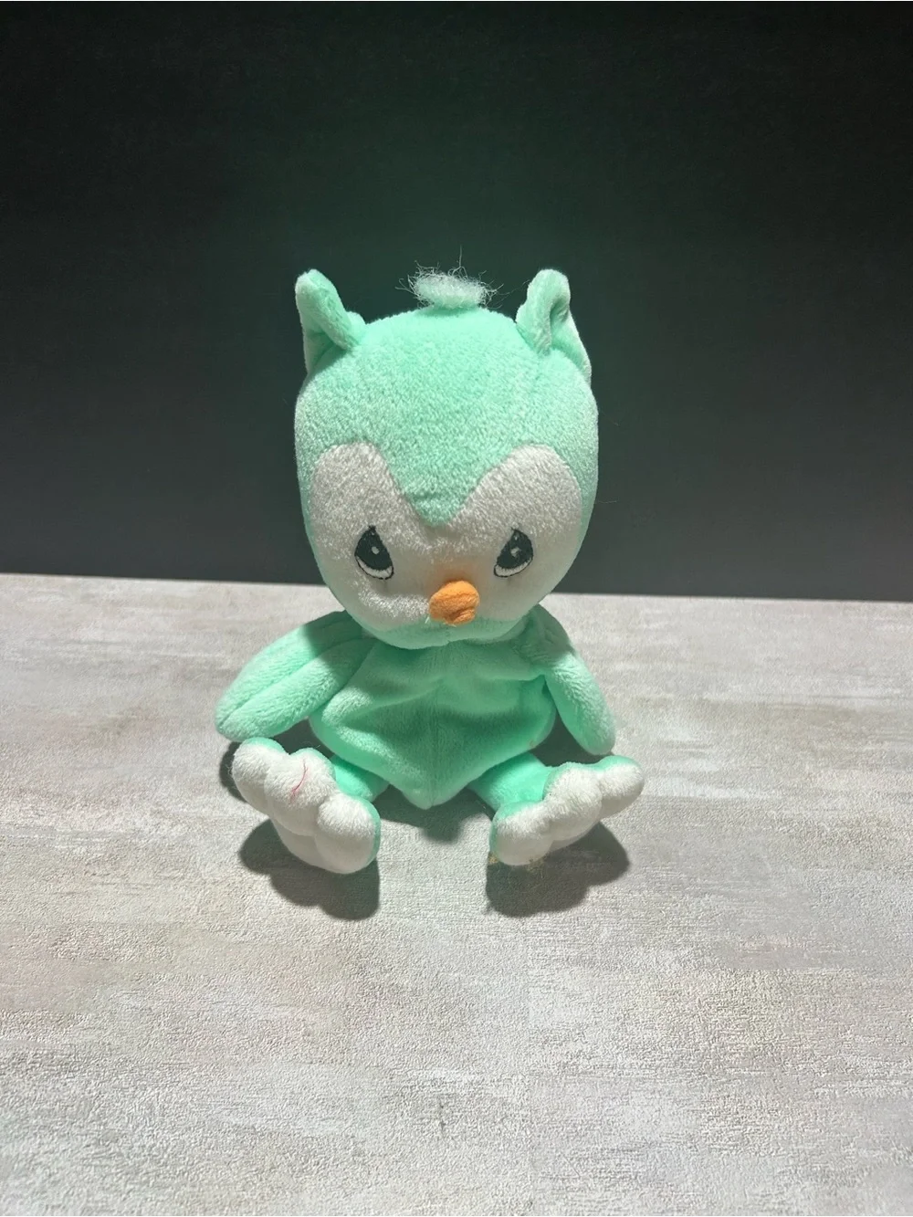 Plush Mint Green Small Pet Toy - Soft Sitting Owl